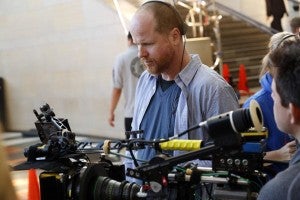 Joss Whedon on the set of Agents of SHIELD