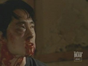 The Walking Dead Glenn beaten