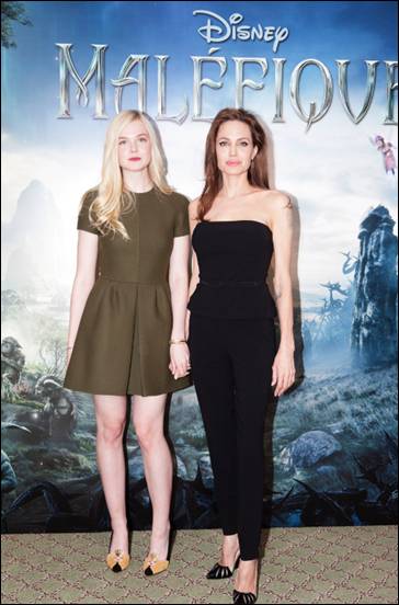 Elle Fanning and Angelina Jolie