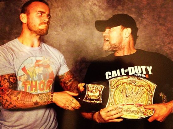 Michael Rooker takes the WWE title belt