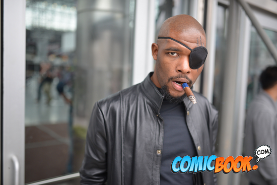 Nick Fury (from the Ultimates and/or the Marvel Cinematic Universe) or Nick Fury, Jr. (from the Marvel Universe)