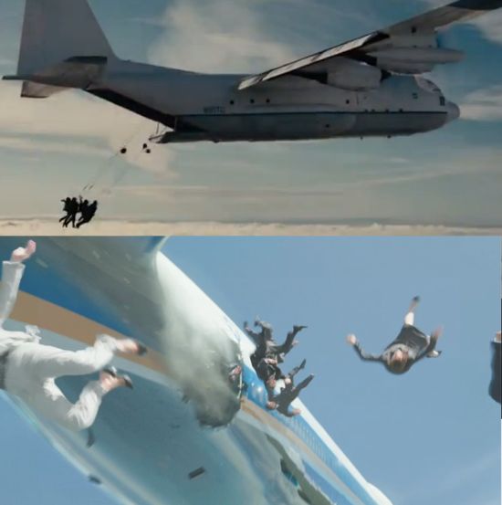 Iron Man 3 The Dark Knight Rises plane crash scene