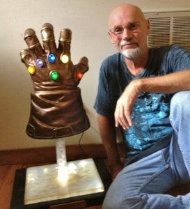 Jim Starlin with the Infinity Gauntlet