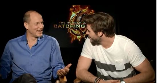 Catching Fire Harrelson & Hemsworth