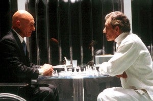 Professor X and Magneto playing chess in X-Men