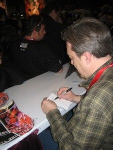 Dan Jurgens sketching at a convention