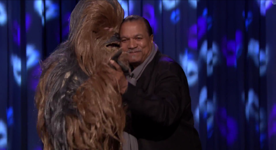 Billy Dee Williams and Chewbacca