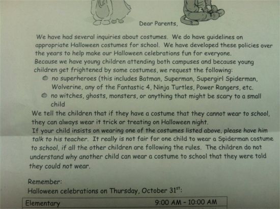 Superhero Costume Ban