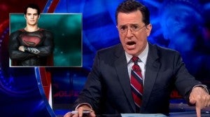 Stephen Colbert rails against Man Of Steel