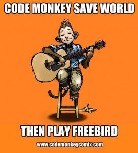 Code Monkey Save World Art