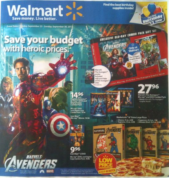 Walmart Avengers DVD Ad Cover