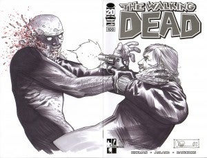 Charlie Adlard's The Walking Dead #100 sketch variant