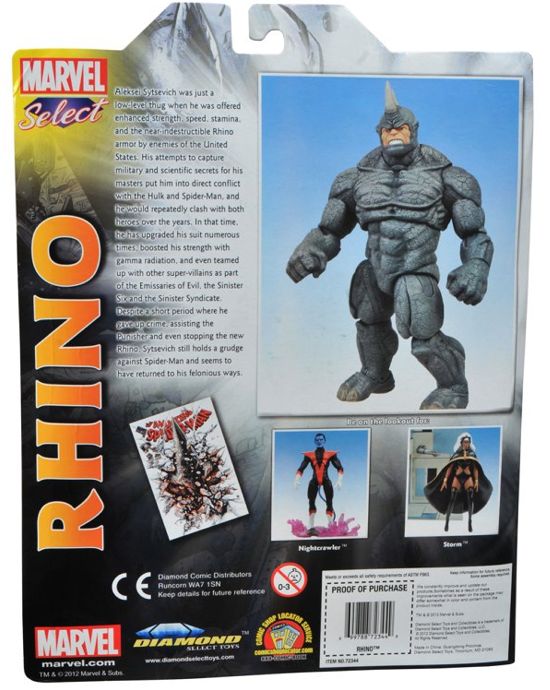 Rhino Marvel Select Back Packaging