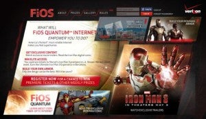 Iron Man 3 Verizon website