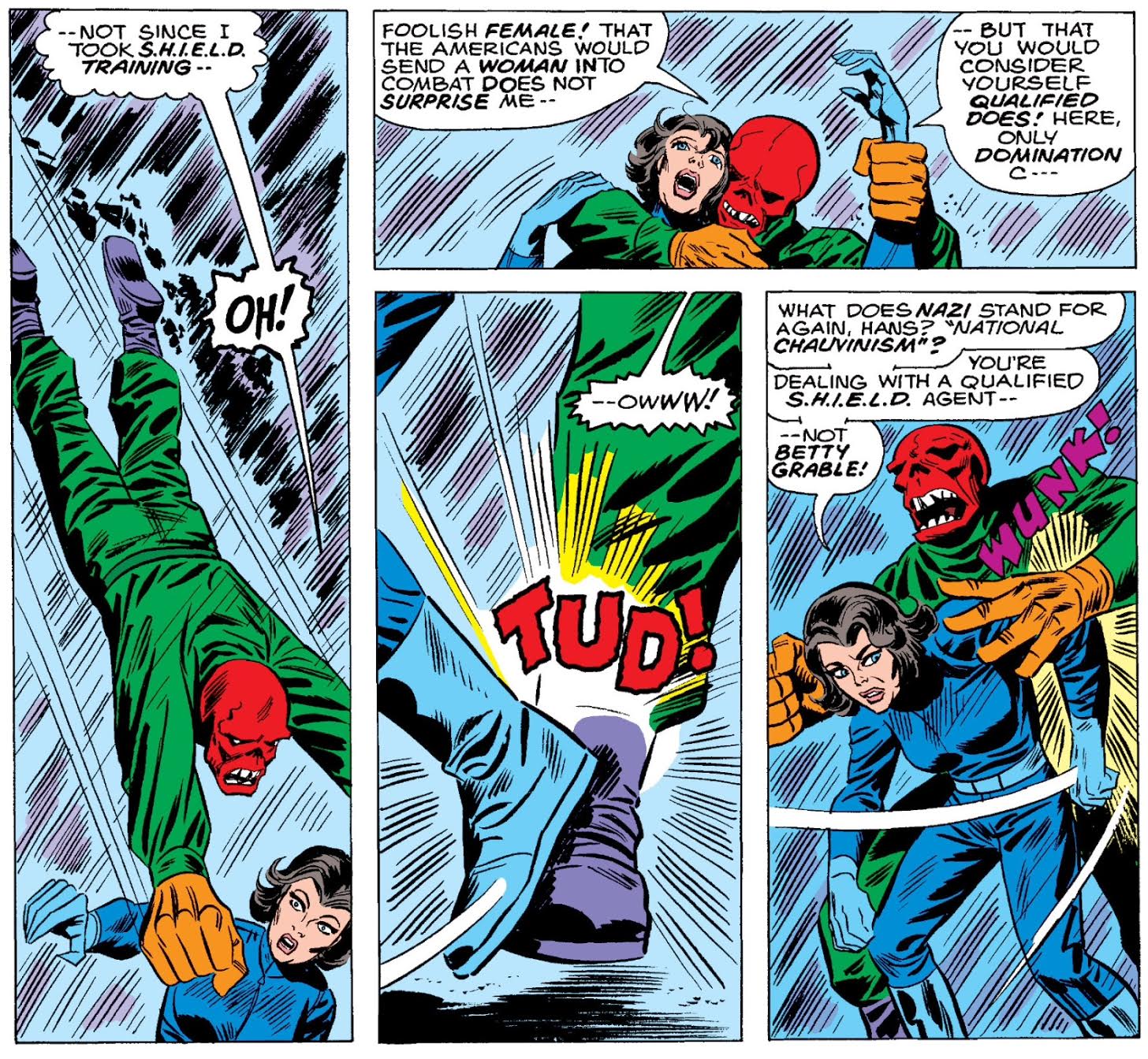 Art by Herb Trimpe, Inking by Frank Giacoia, and Coloring by George Roussos