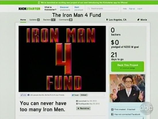 Iron Man 4 Kickstarter