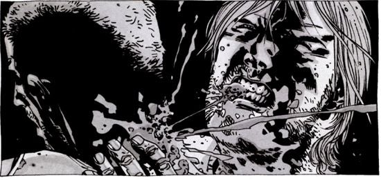 The Walking Dead Rick's Teeth Rip Out Throat