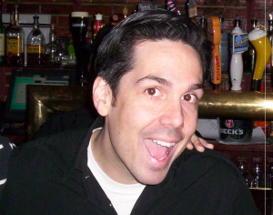 Dennis Calero at a CBLDF Drink and Draw event in 2008