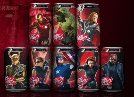 Avengers Dr. Pepper cans