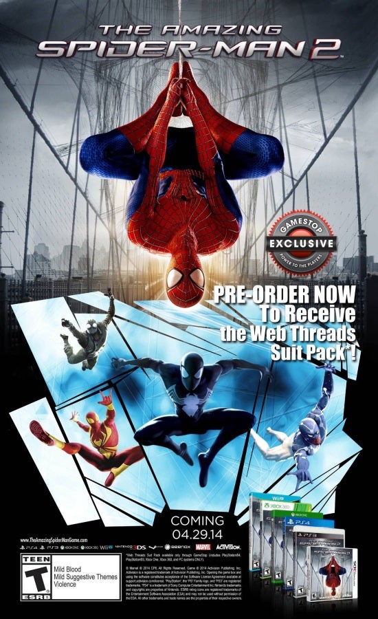 Amazing Spider-Man 2 Video Game Pre-Order Bonuses