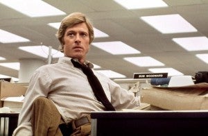 Robert Redford as Bob Woodward in ALL THE PRESIDENT'S MEN