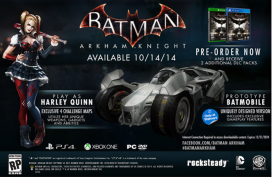 Arkham Knight Walmart Pre-order Bonus