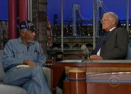 David Letterman and Morgan Freeman