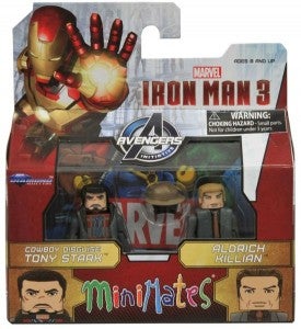 Iron Man 3 Minimates Cowboy Tony Stark & Aldrich Killian