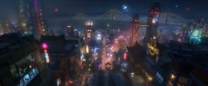 SAN FRANSOKYO AT NIGHT – Pictured in concept art, the high-tech city of San Fransokyo is home to brilliant robotics prodigy Hiro Hamada and his team of first-time crime fighters in Walt Disney Animation Studios’ action comedy adventure “Big Hero 6”—in theaters in 3D on Nov. 7, 2014. ©2013 Disney. All Rights Reserved.