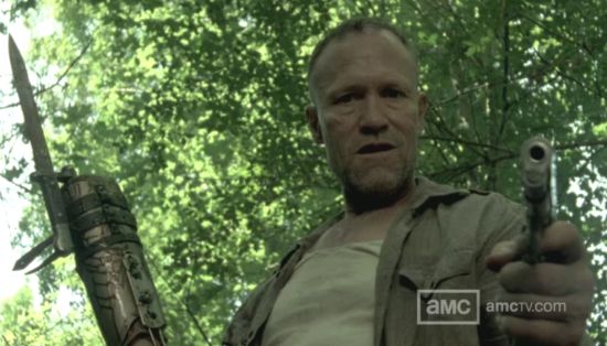 Merle with knife for a hand