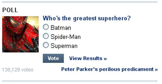 Yahoo Greatest Superhero poll