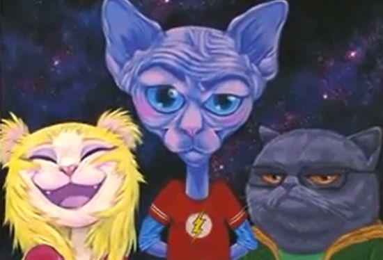 The Big Bang Theory cast as cats