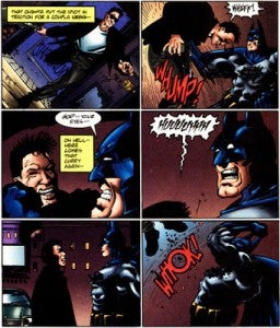 Hitman throws up on Batman.