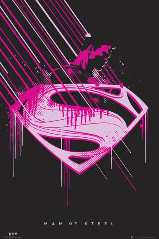 Man Of Steel Print Pink