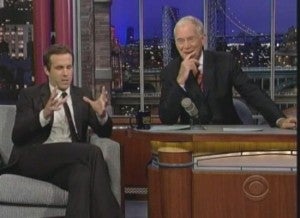 Ryan Reynolds and David Letterman