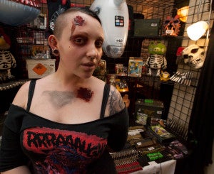 Rachel from Philadelphia, Pa. models a zombie look.