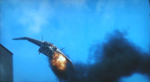 Quinjet on Fire Avengers Movie