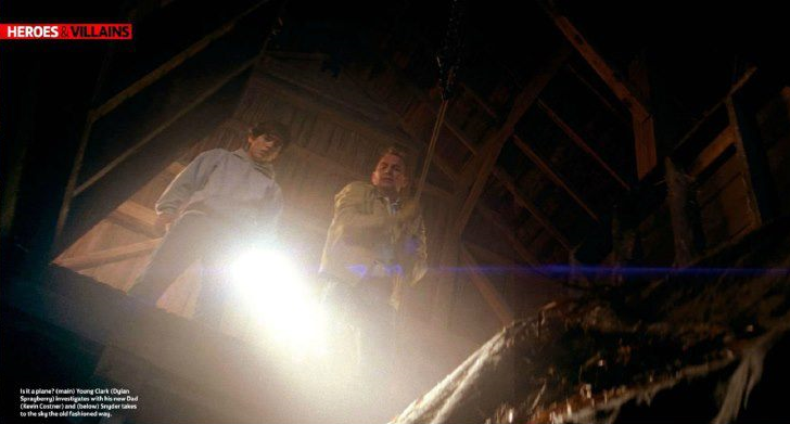 Jonathan Kent shows Clark Kent a big hole in the barn, presumably where his rocket is. Didn't they do it exactly that way in SMALLVILLE?