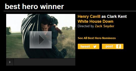 MTV Movie Awards Best Hero Henry Cavill