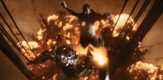 Tony Stark leaps into armor mid-air