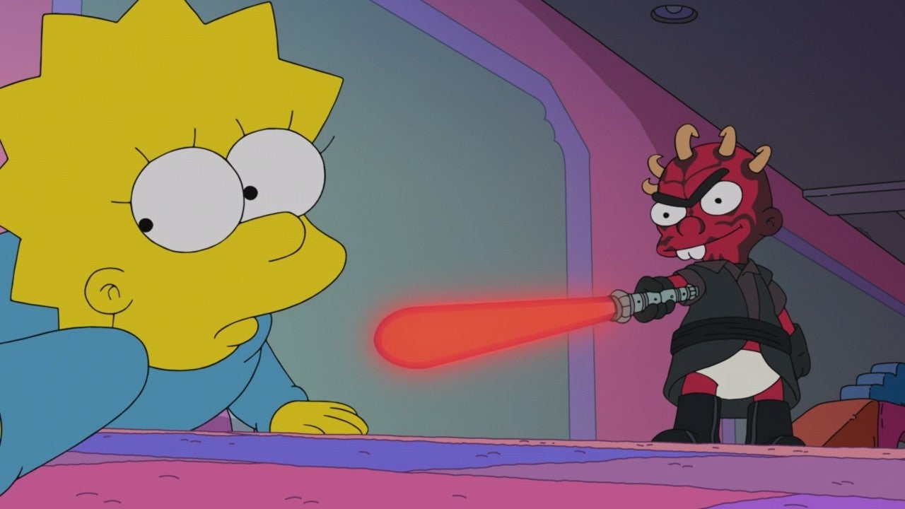 the simpsons star wars crossover force awakens from its nap darth maul unibrow baby