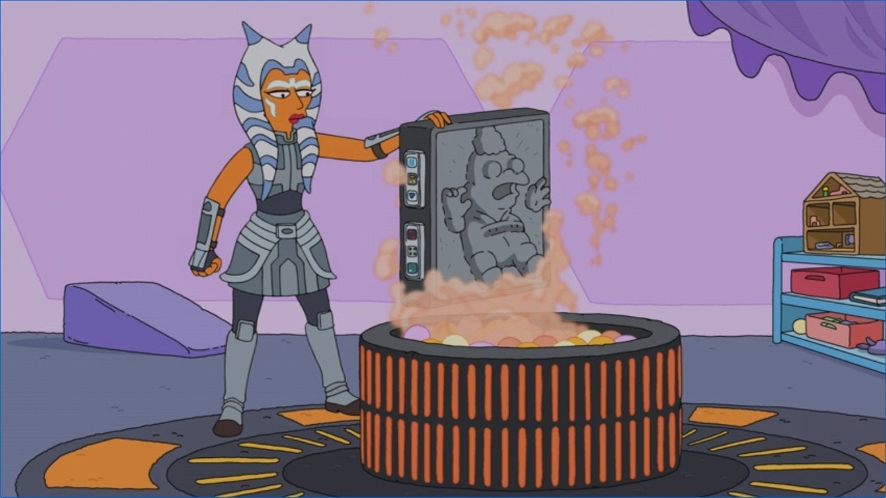 the simpsons star wars crossover force awakens from its nap ahsoka