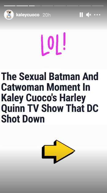 kaley cuoco instagram harley quinn batman sex controversy