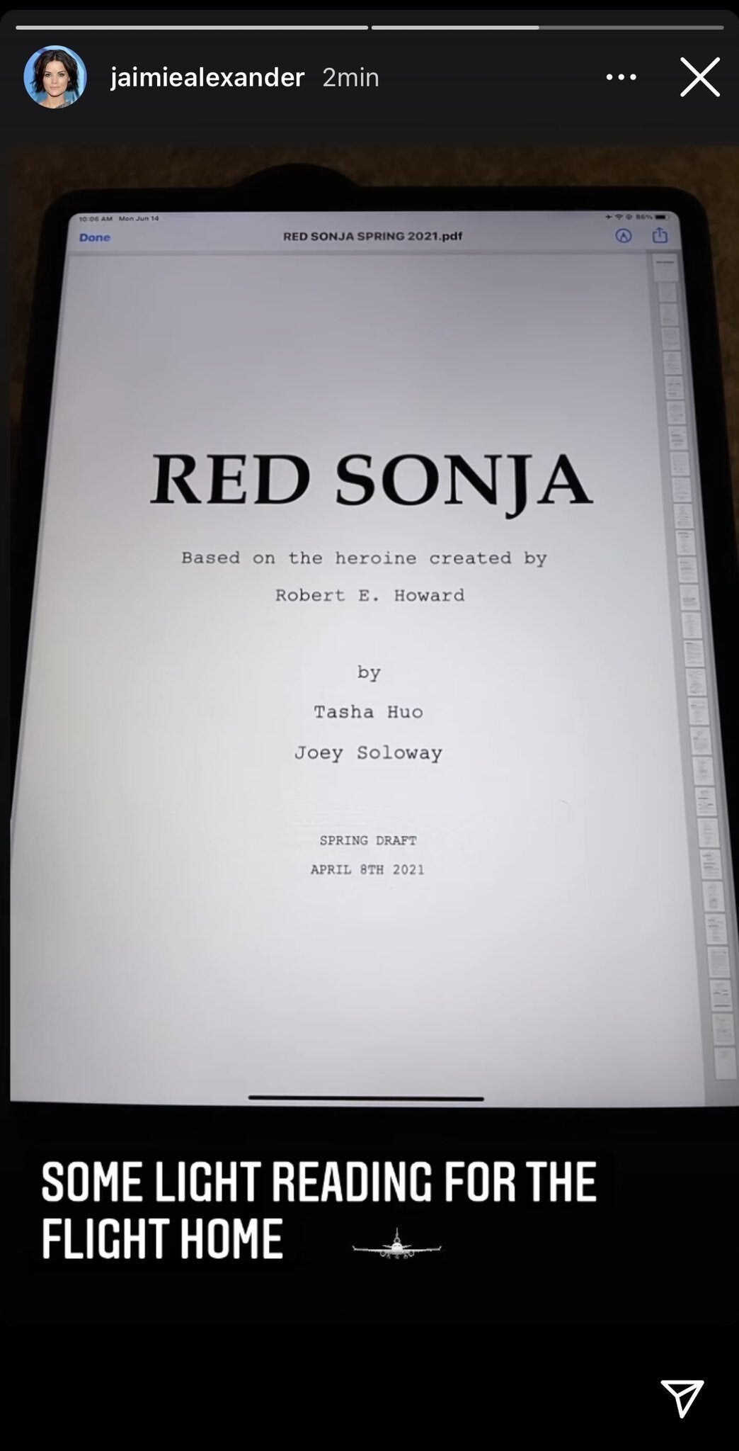 Jaimie Alexander Red Sonja Movie Script