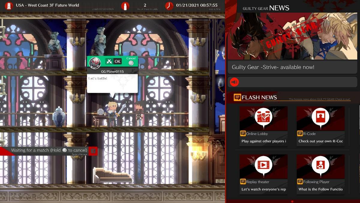 Guilty Gear Strive Online Lobby