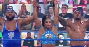 WWE’s Bianca Belair and the Street Profits Defeat Bayley and the Dirty Dawgs on SmackDown