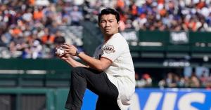 Watch: Marvel’s Shang-Chi Star Simu Liu Backflips After Throwing Perfect Pitch for Giants