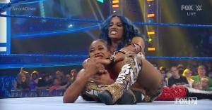 WWE’s Sasha Banks Delivers a Beatdown to Bianca Belair on SmackDown