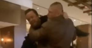 Watch: Brock Lesnar Slams ‘Jackass Forever’ Star Wee Man Through a Table Before WWE’s Royal Rumble