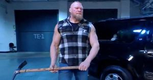 WWE’s Brock Lesnar Destroys Roman Reigns’ SUV with a Pickaxe to Close Out SmackDown